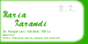 maria karandi business card